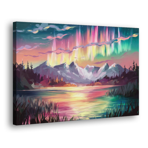 Aurora Sunset Glow - Canvas Wall Art - Side