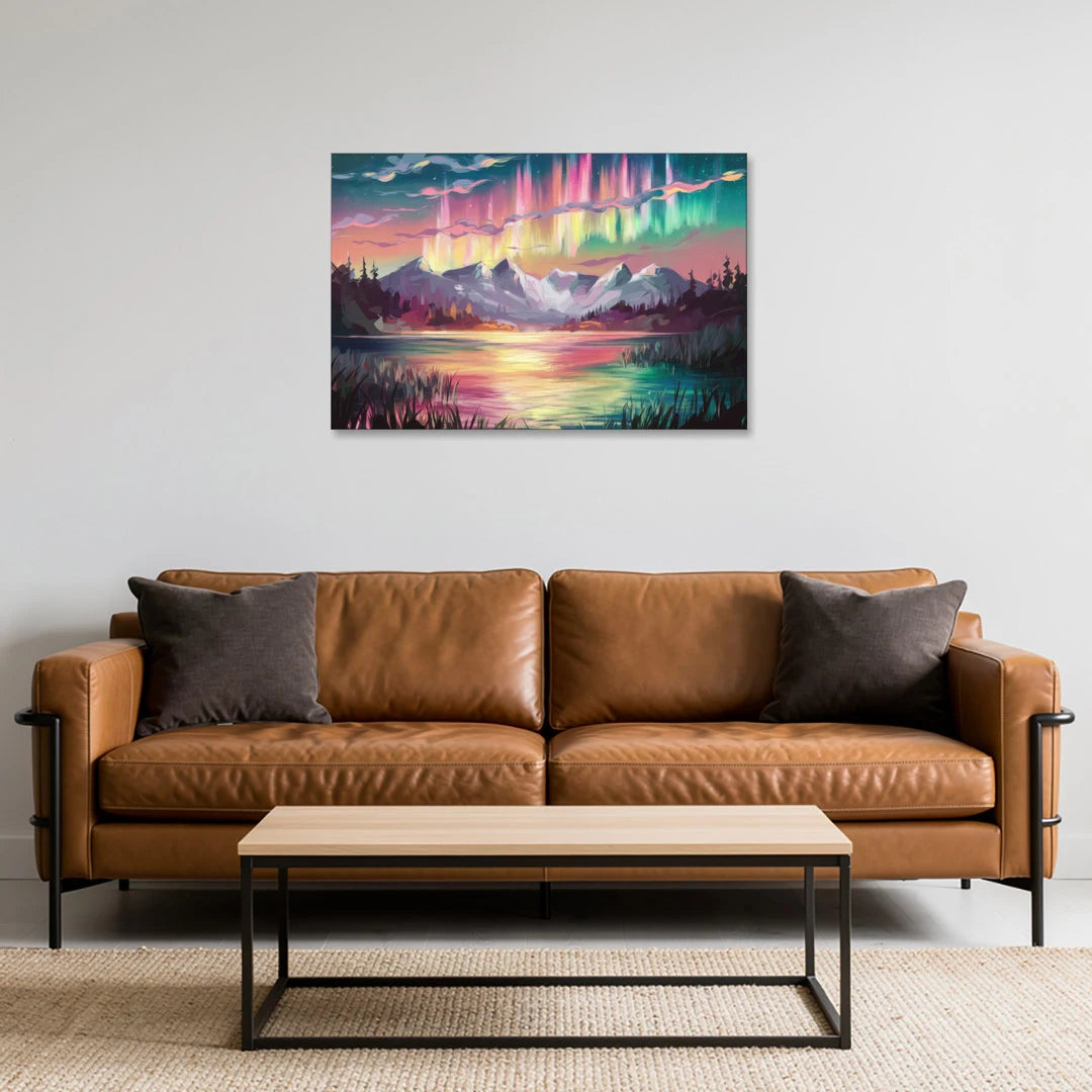 Aurora Sunset Glow - Canvas Wall Art - Sofa - 36x24