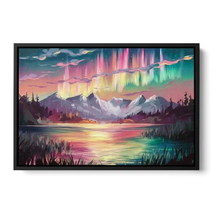 Aurora Sunset Glow Front - Black Canvas Wall Art