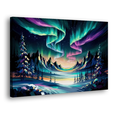 Aurora Vibrant Skies - Canvas Wall Art - Side