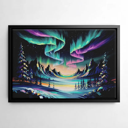 Aurora Vibrant Skies - Black Frame Canvas