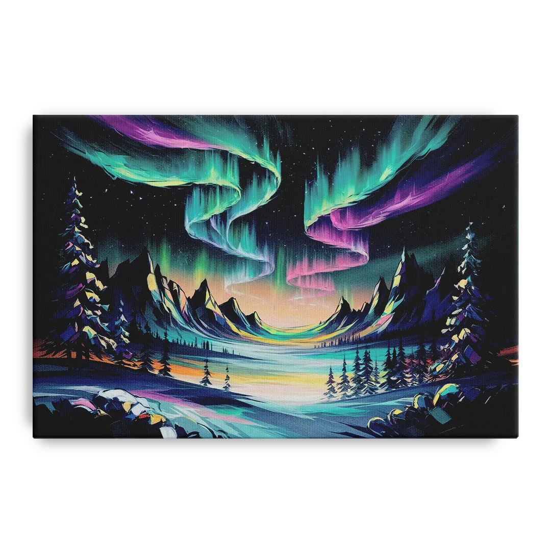 Aurora Vibrant Skies Front - Canvas Wall Art