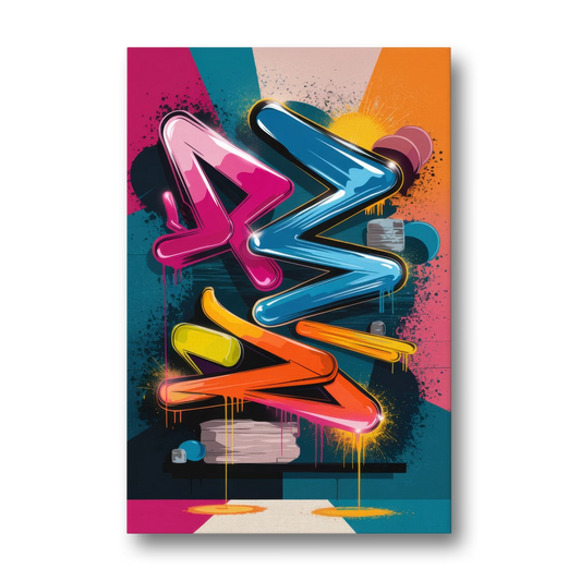 Austin Artistic Graffiti - Canvas Wall Art - Front