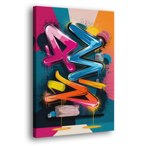 Austin Artistic Graffiti - Canvas Wall Art - Side
