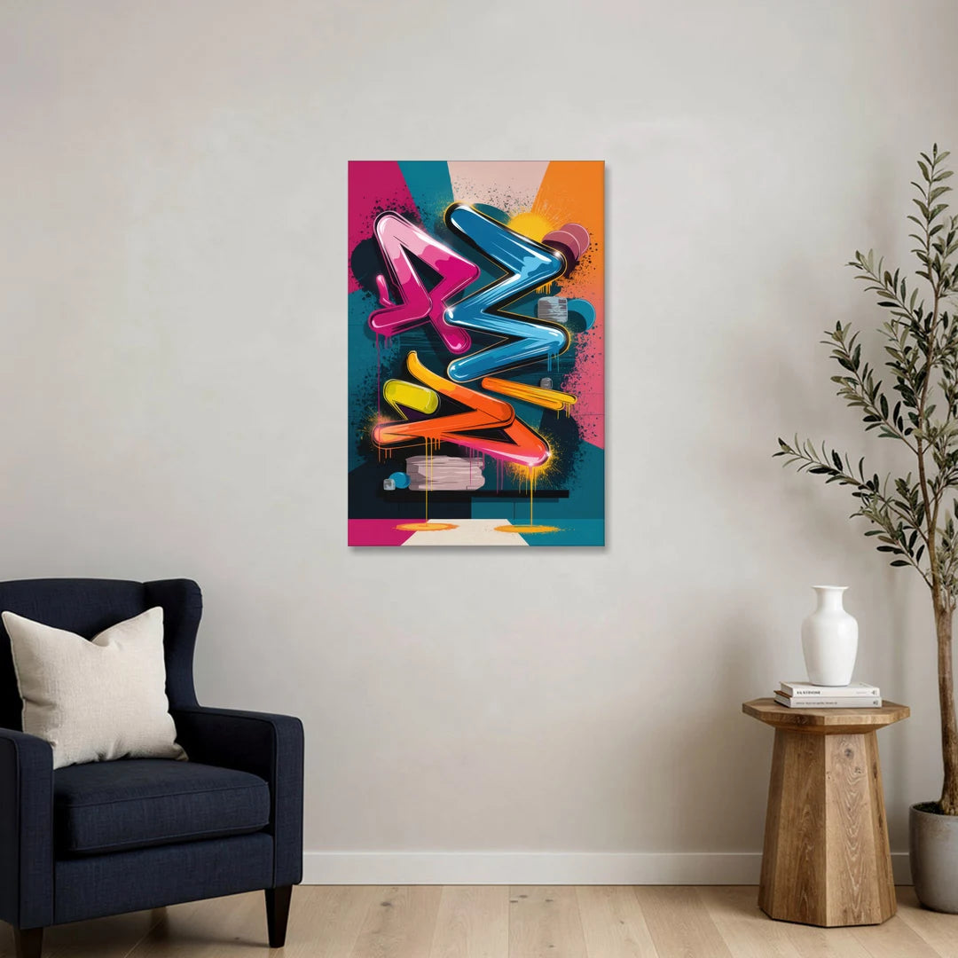 Austin Artistic Graffiti - Canvas Wall Art - Sofa - 24x36
