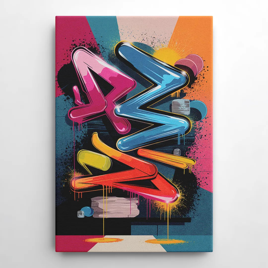 Austin Artistic Graffiti - Canvas Wall Art
