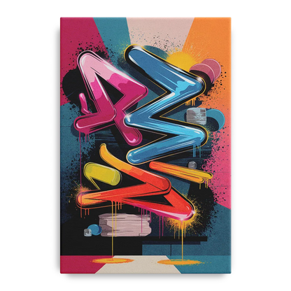 Austin Artistic Graffiti Front - Canvas Wall Art