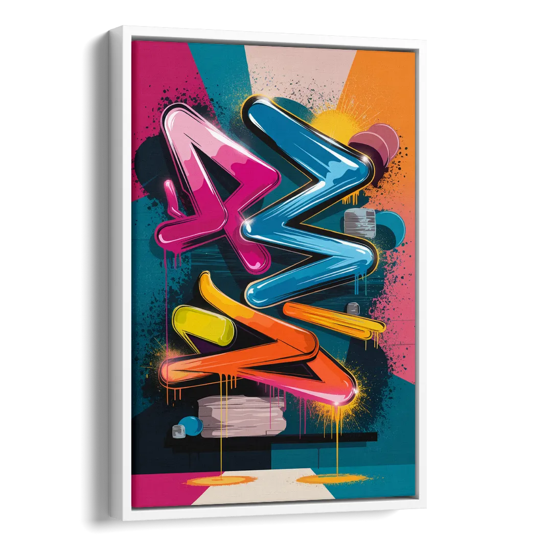Austin Artistic Graffiti Side - White Canvas Wall Art