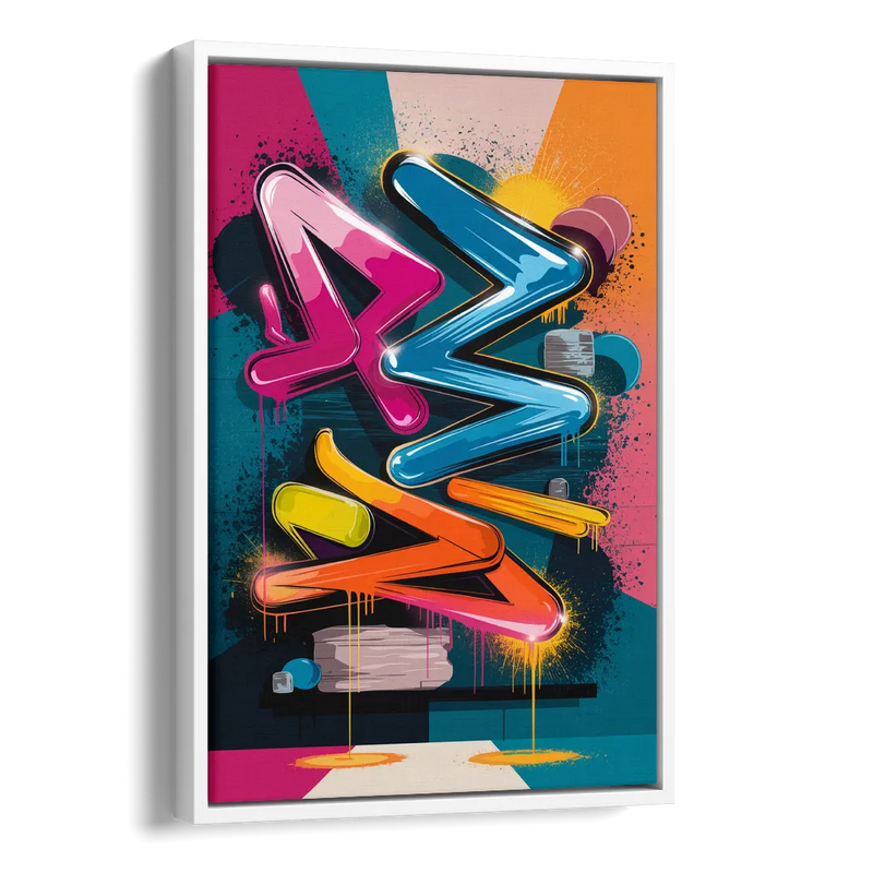 Austin Artistic Graffiti Side - White Canvas Wall Art