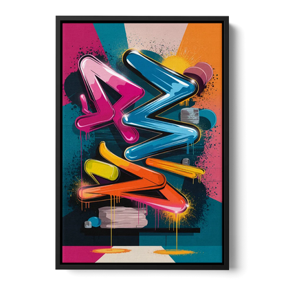 Austin Artistic Graffiti Front - Black Canvas Wall Art