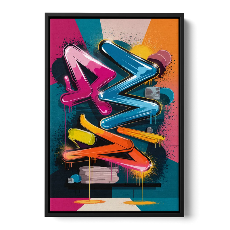 Austin Artistic Graffiti Front - Black Canvas Wall Art