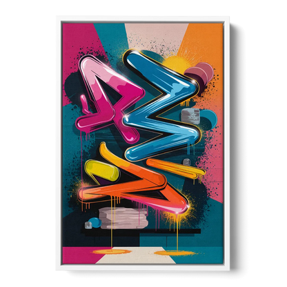Austin Artistic Graffiti Front - White Canvas Wall Art