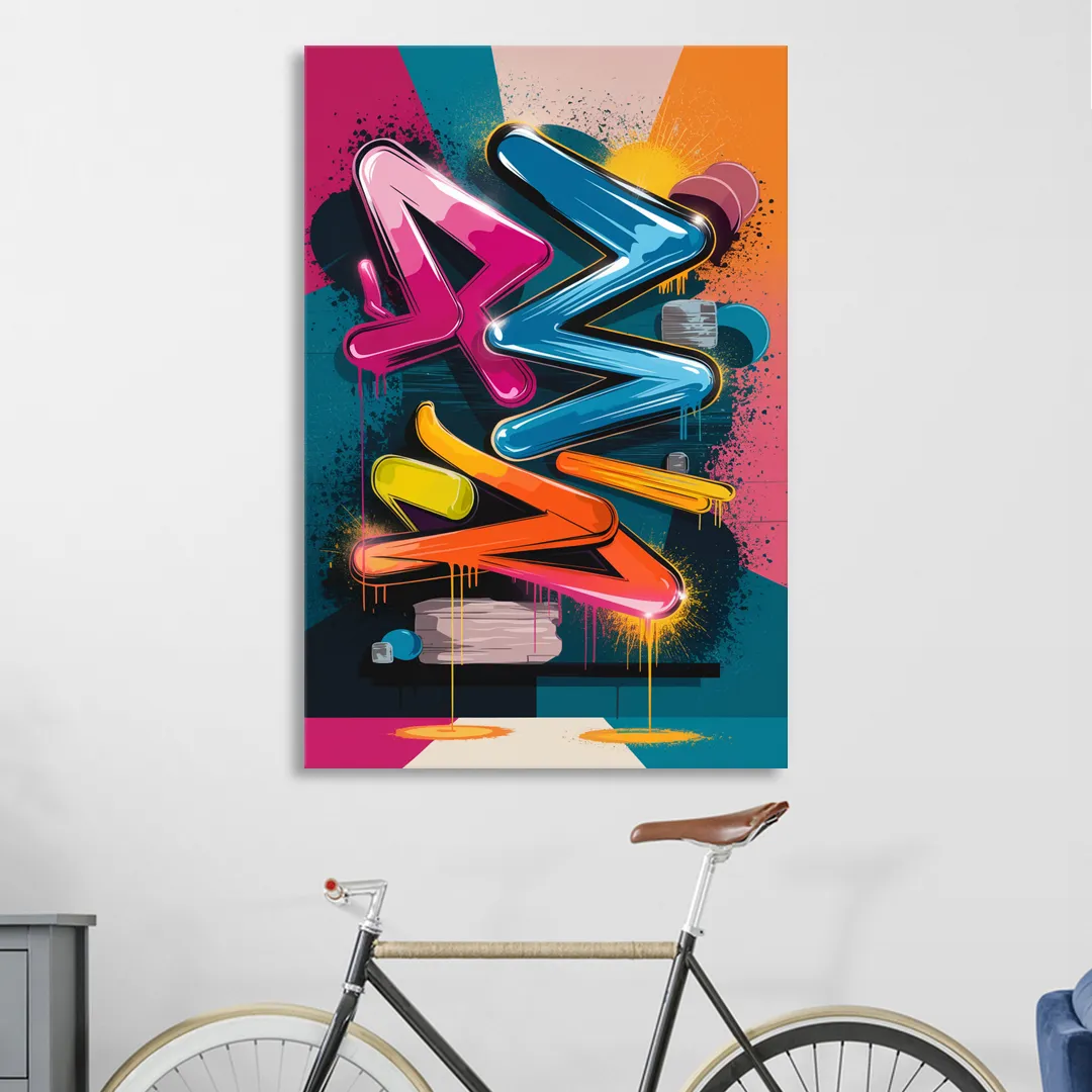 Austin Artistic Graffiti Sitting Room - Canvas Wall Art