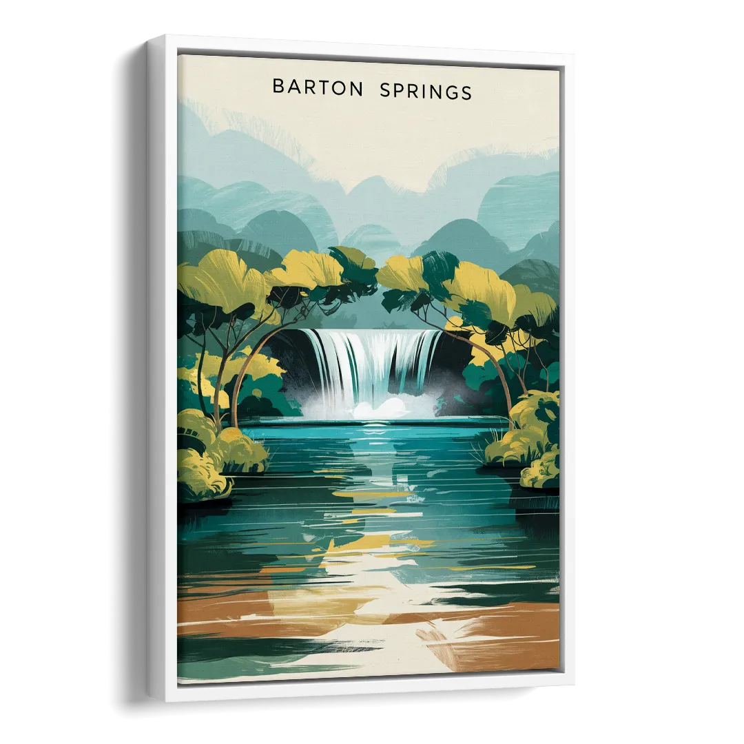 Austin Barton Springs Serenity Side - White Canvas Wall Art