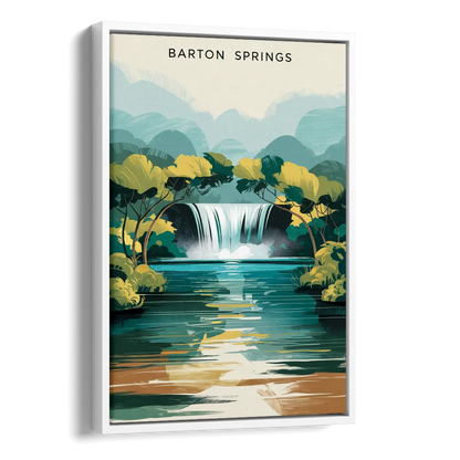 Austin Barton Springs Serenity Side - White Canvas Wall Art