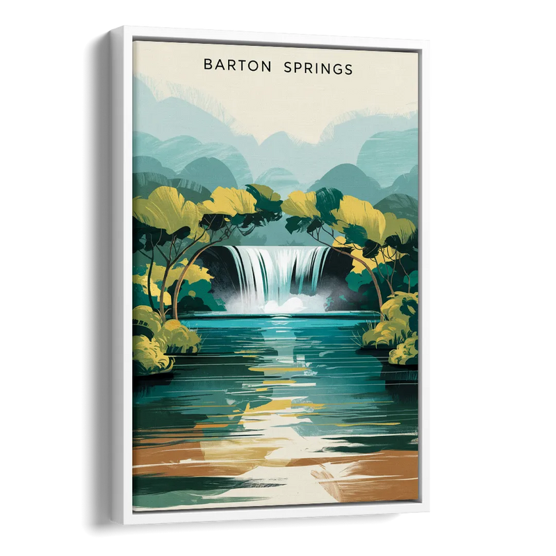 Austin Barton Springs Serenity Side - White Canvas Wall Art
