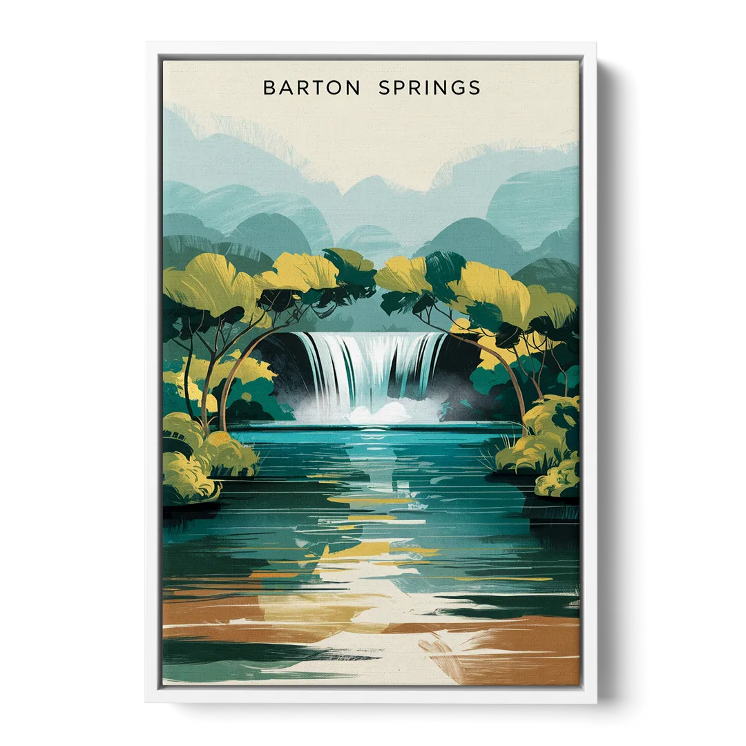 Austin Barton Springs Serenity Front - White Canvas Wall Art