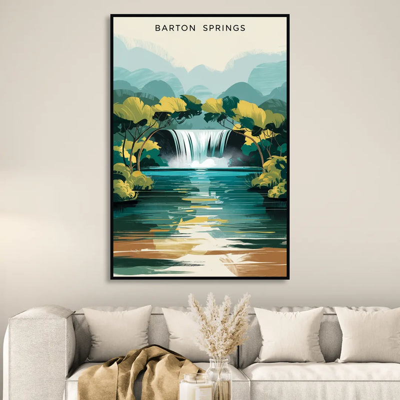 Austin Barton Springs Serenity Sitting Room - Black Canvas Wall Art