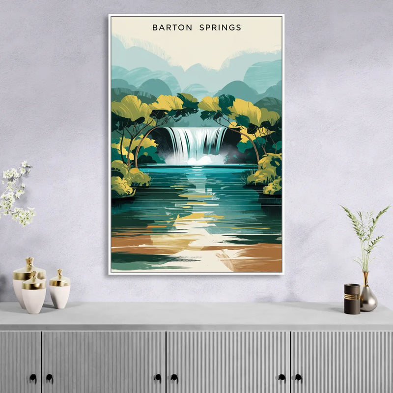 Austin Barton Springs Serenity Sitting Room - White Canvas Wall Art