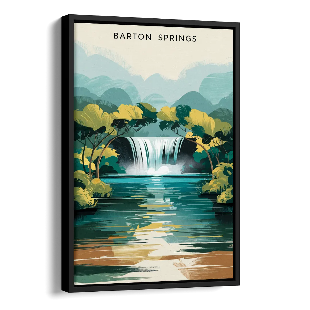Austin Barton Springs Serenity Side - Black Canvas Wall Art