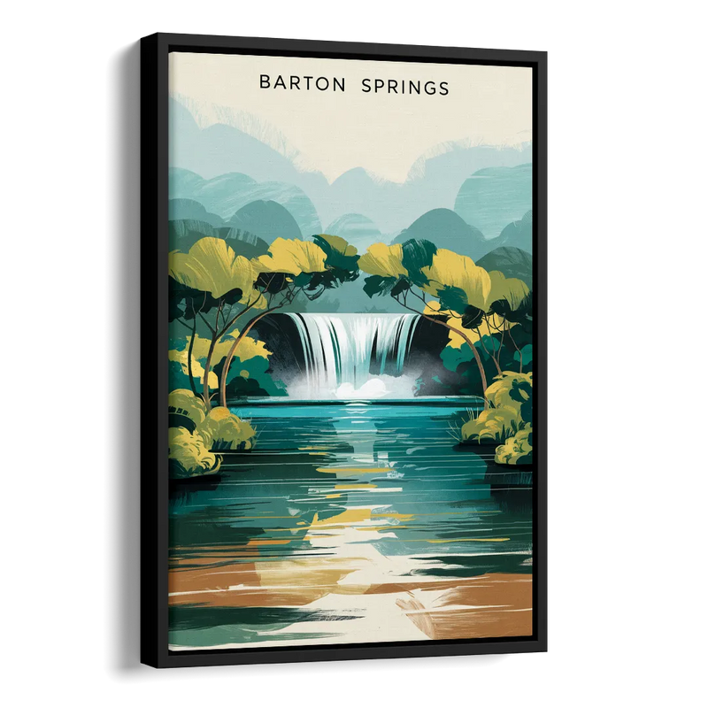 Austin Barton Springs Serenity Side - Black Canvas Wall Art