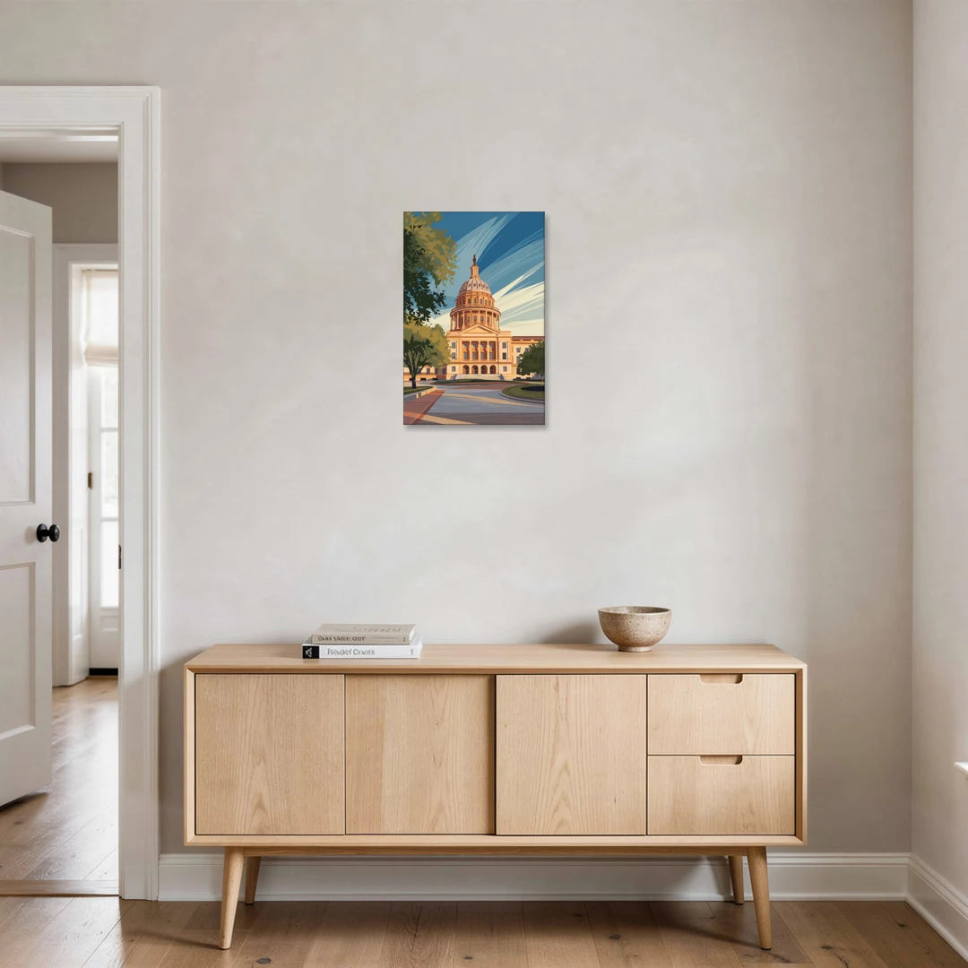 Austin Capitol Building Charm - Canvas Wall Art - Coffee Table - 16x24