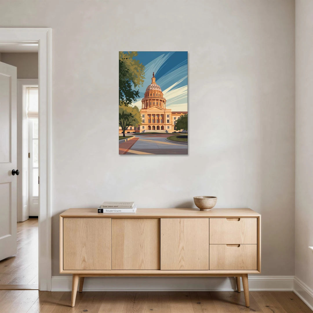 Austin Capitol Building Charm - Canvas Wall Art - Coffee Table - 24x36