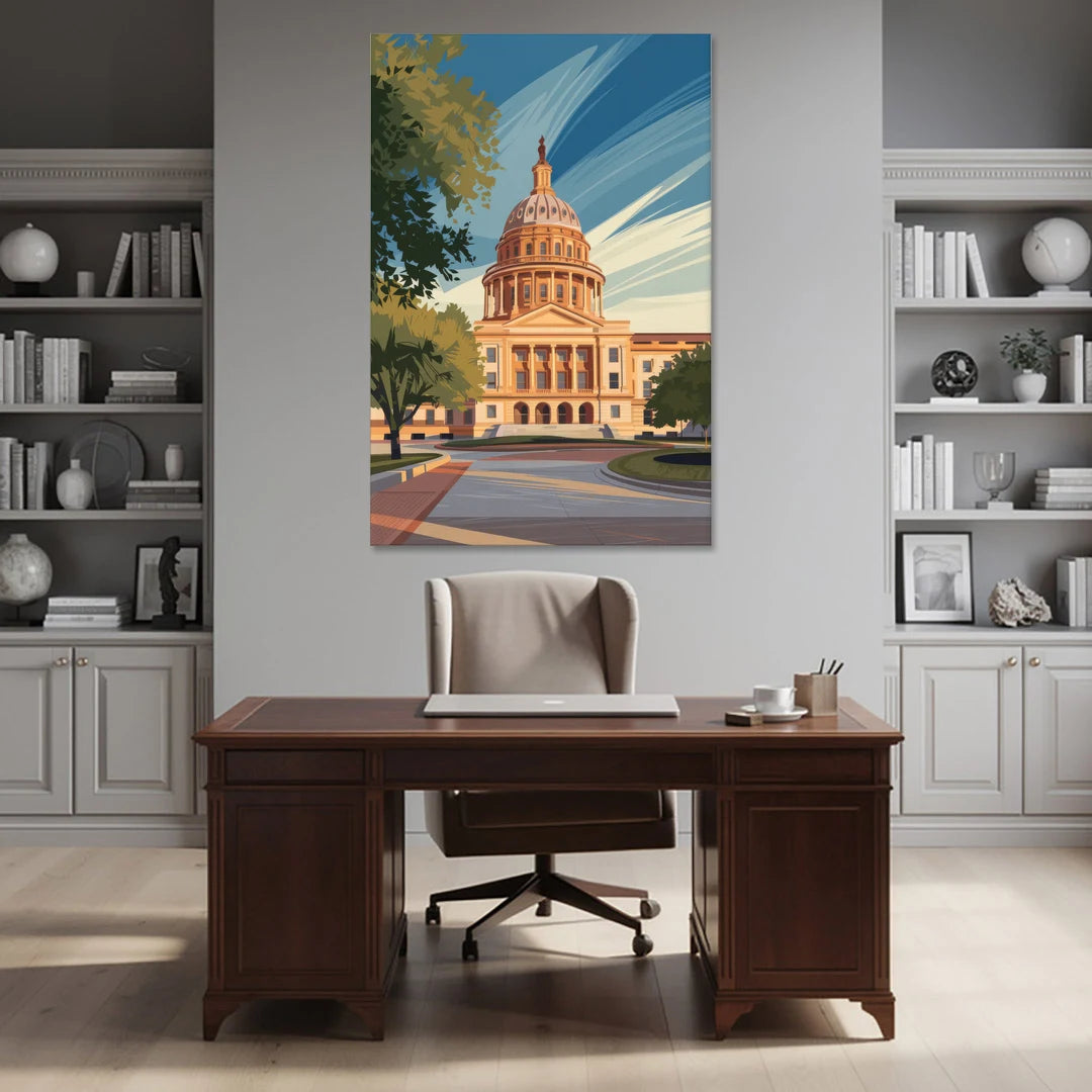 Austin Capitol Building Charm - Canvas Wall Art - Office - 40x60