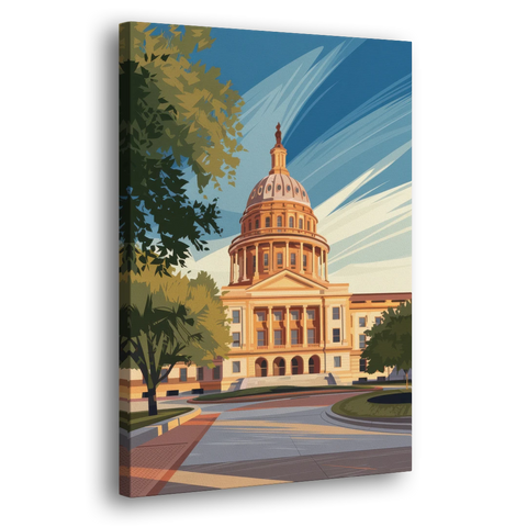 Austin Capitol Building Charm - Canvas Wall Art - Side