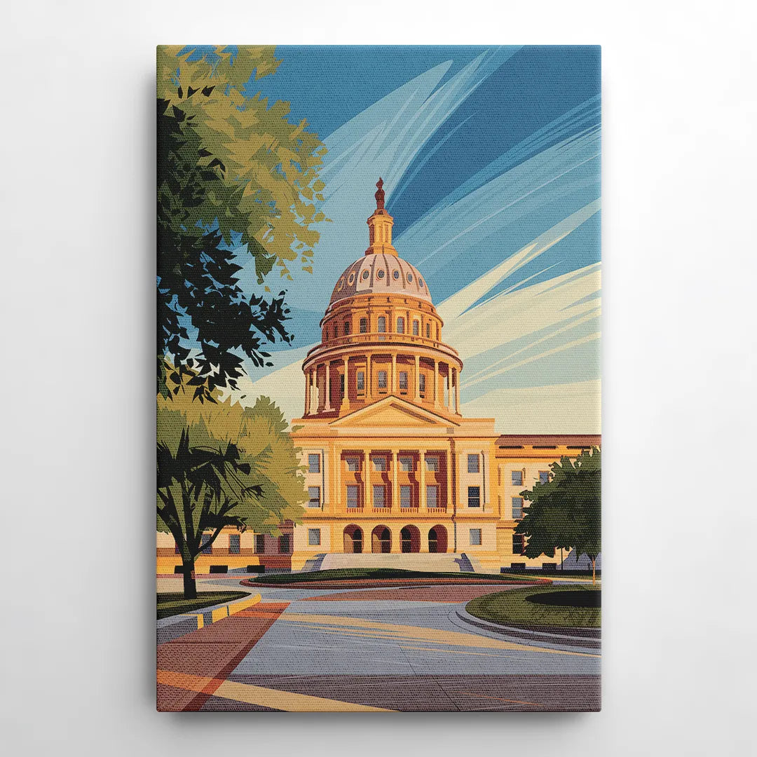 Austin Capitol Building Charm - Canvas Wall Art