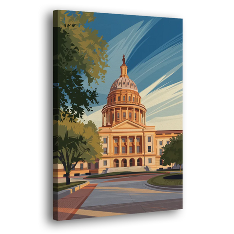 Austin Capitol Building Charm - Canvas Wall Art