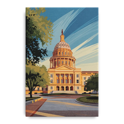 Austin Capitol Building Charm Front - Canvas Wall Art