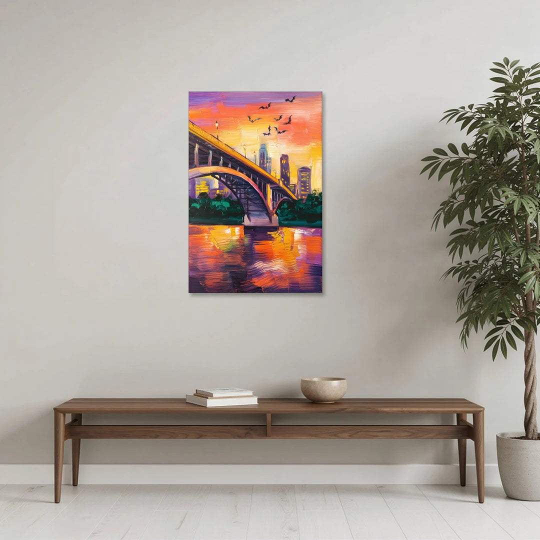Austin Congress Avenue Bridge - Canvas Wall Art - Coffee Table - 24x36