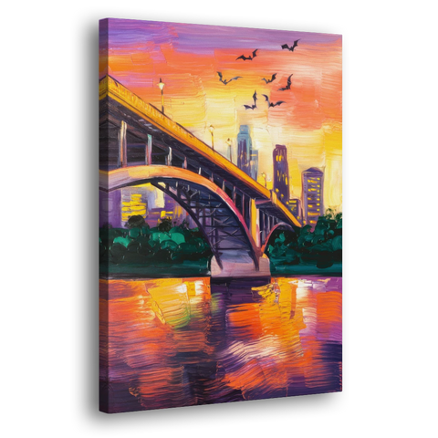Austin Congress Avenue Bridge - Canvas Wall Art - Side