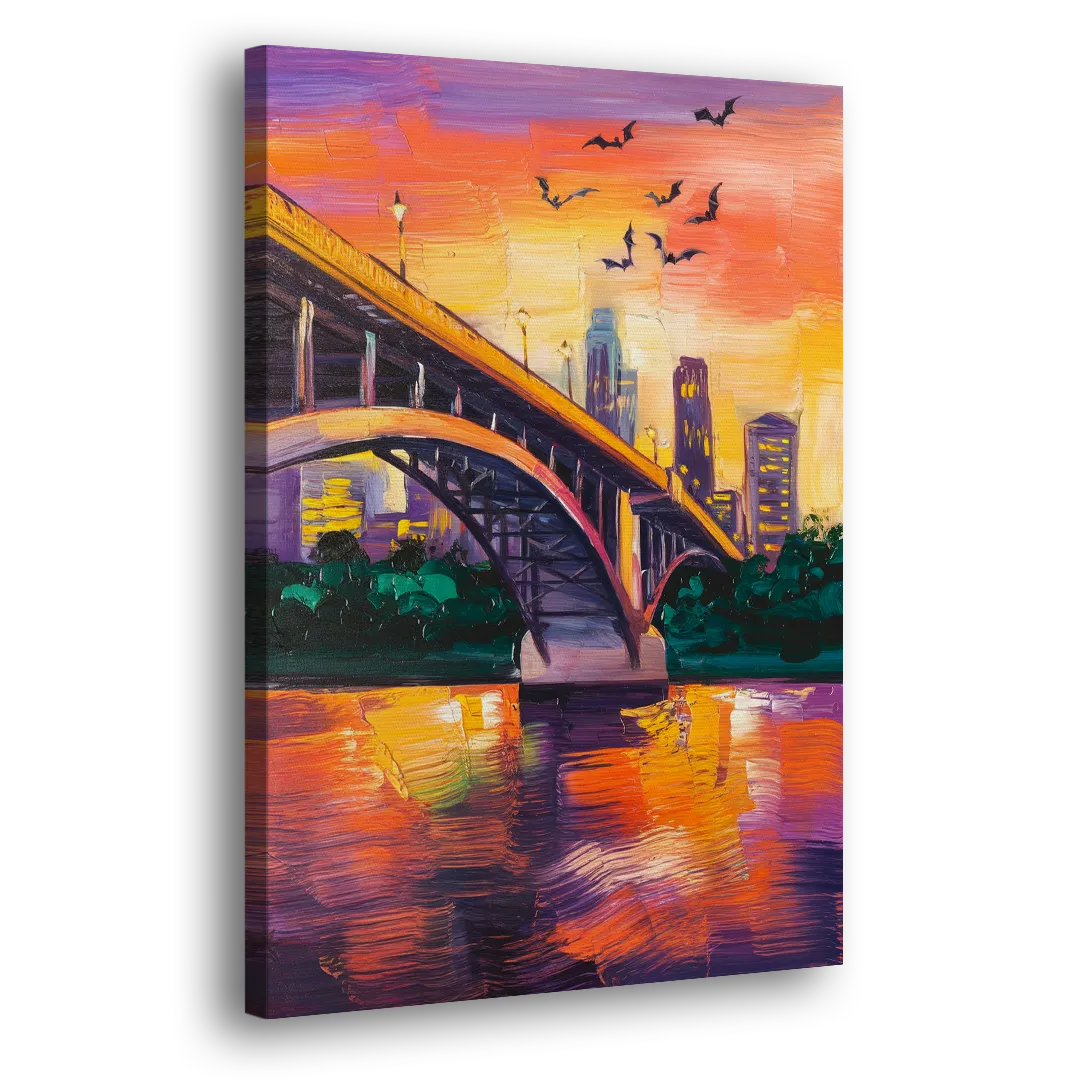Austin Congress Avenue Bridge Side - Canvas Wall Art