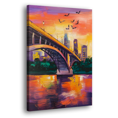 Austin Congress Avenue Bridge Side - Canvas Wall Art