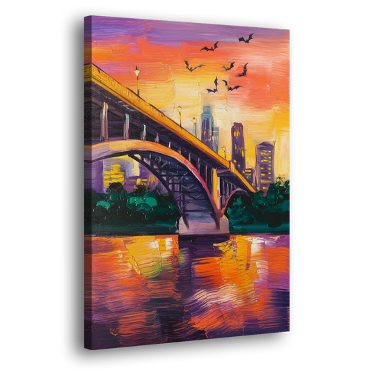 Austin Congress Avenue Bridge Side - Canvas Wall Art