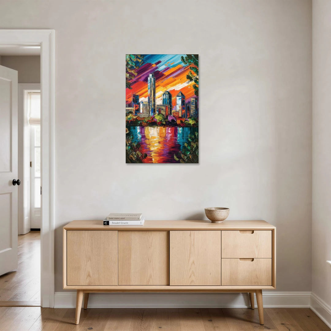 Austin Downtown Vibes - Canvas Wall Art - Coffee Table - 24x36