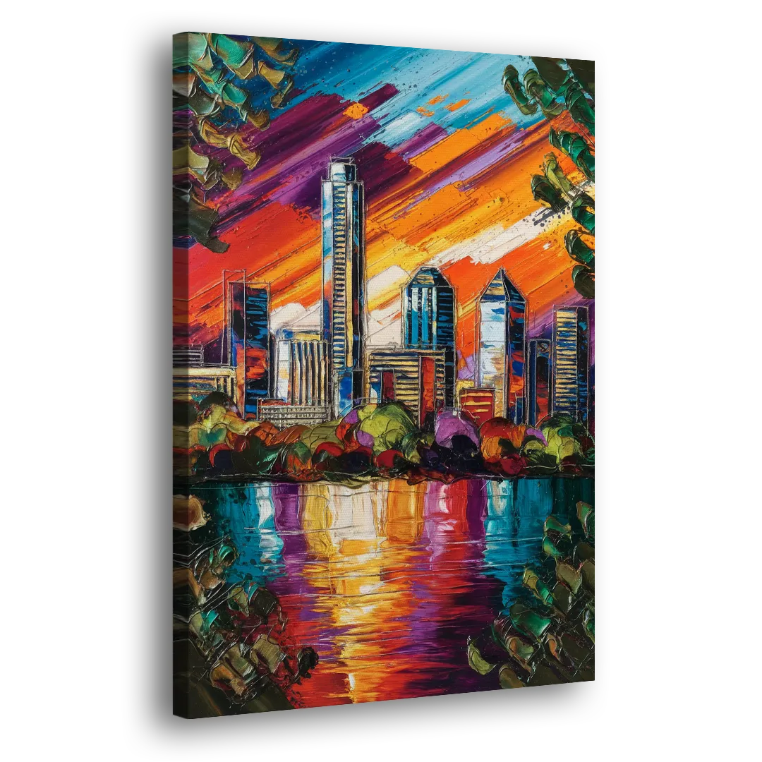 Austin Downtown Vibes Side - Canvas Wall Art