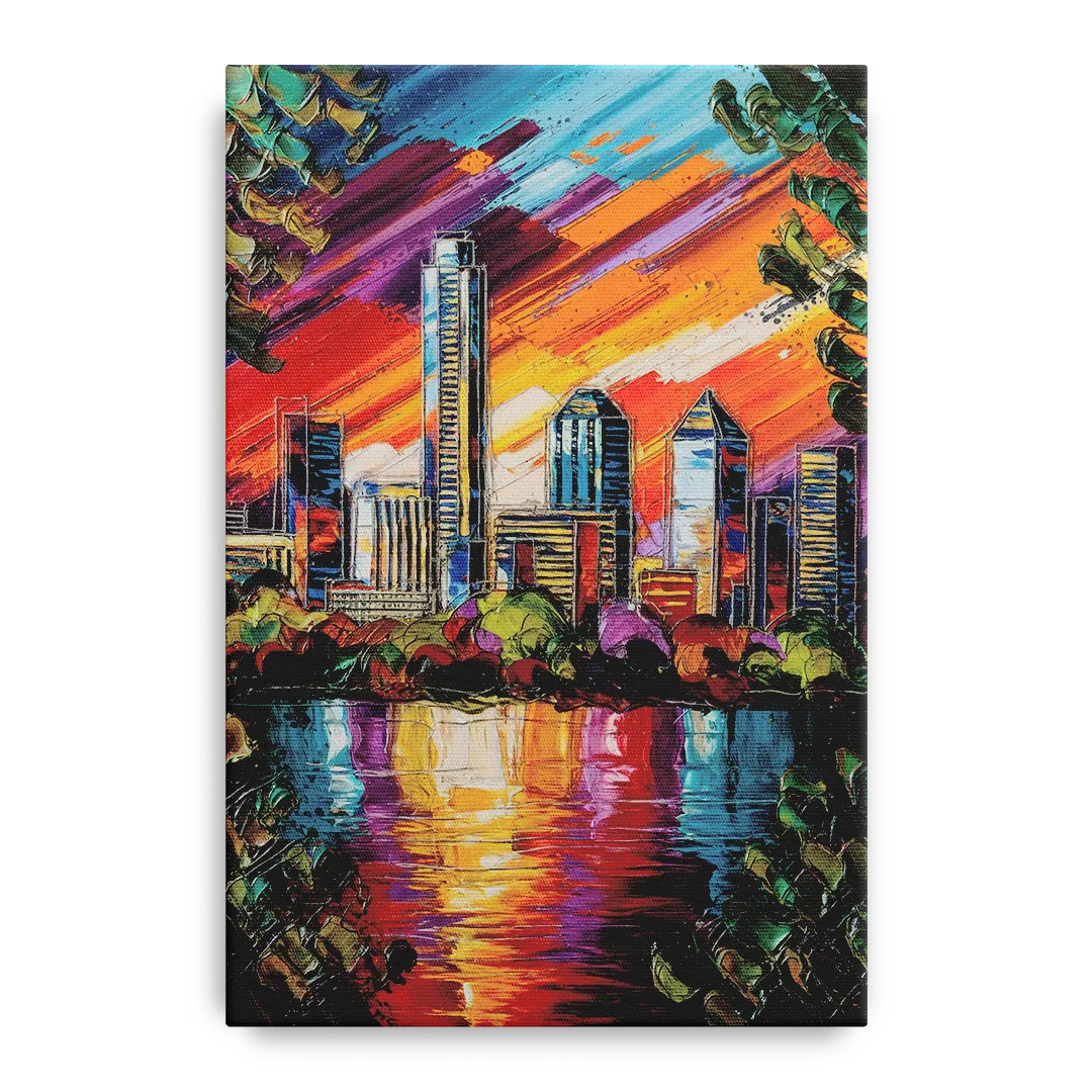 Austin Downtown Vibes Front - Canvas Wall Art