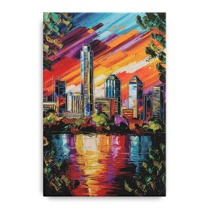 Austin Downtown Vibes Front - Canvas Wall Art