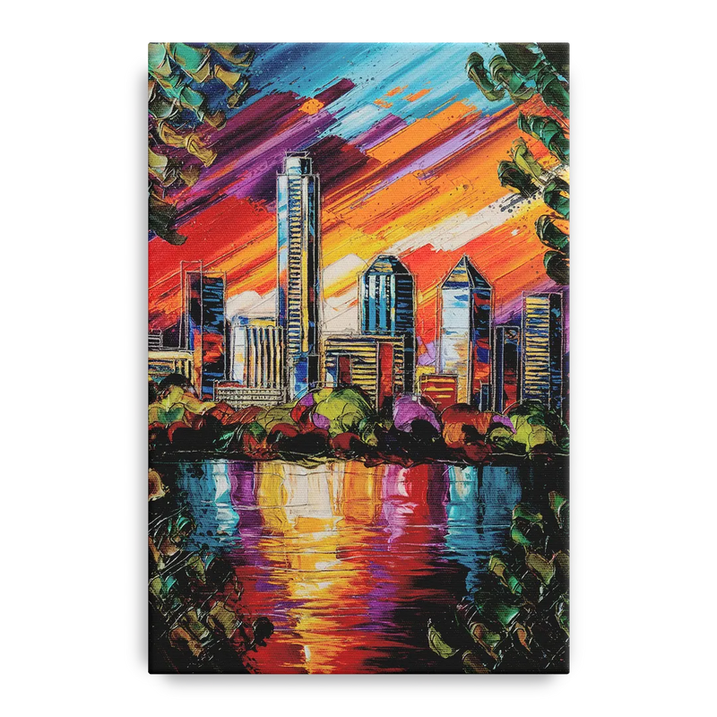 Austin Downtown Vibes Front - Canvas Wall Art