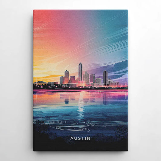 Austin Downtown Vibes Skyline - Canvas Wall Art