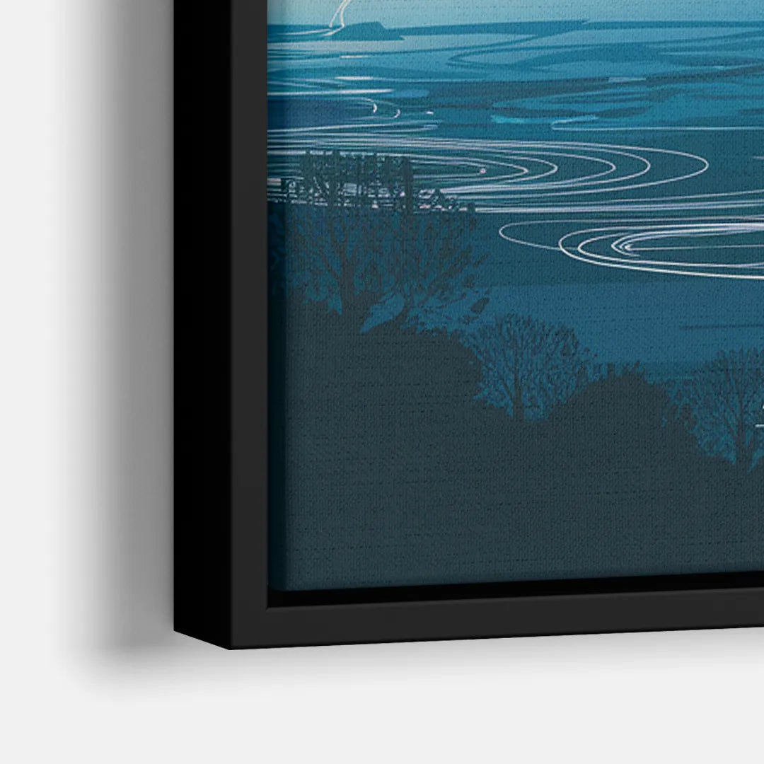 Austin Downtown Vibes Skyline - Close-Up Black Frame Canvas