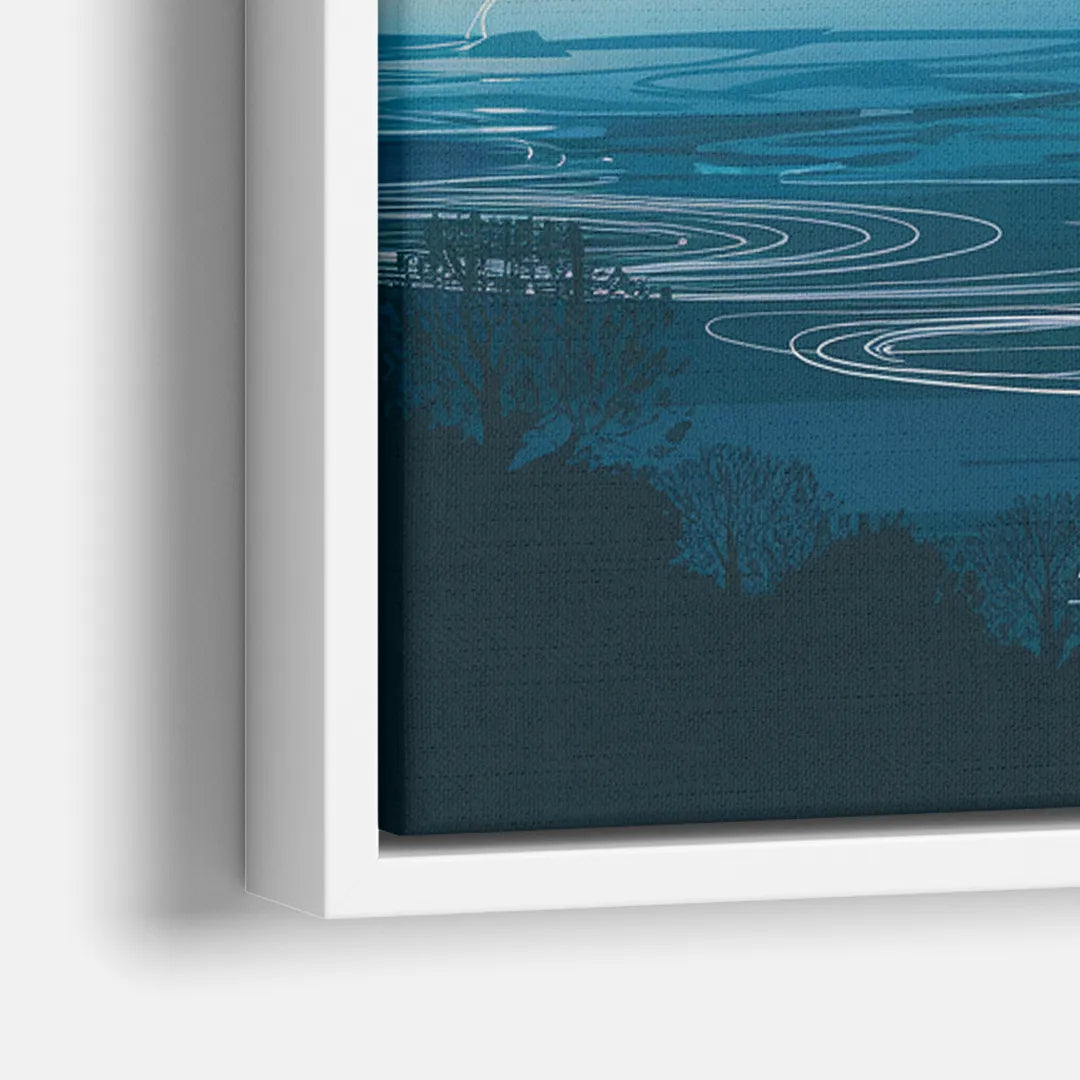 Austin Downtown Vibes Skyline - Close-Up White Frame Canvas