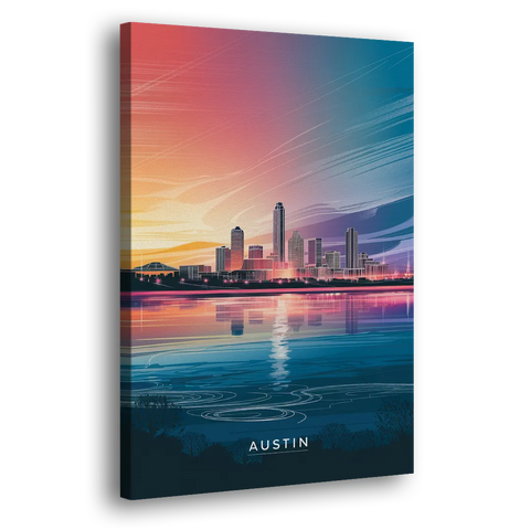 Austin Downtown Vibes Skyline - Canvas Wall Art