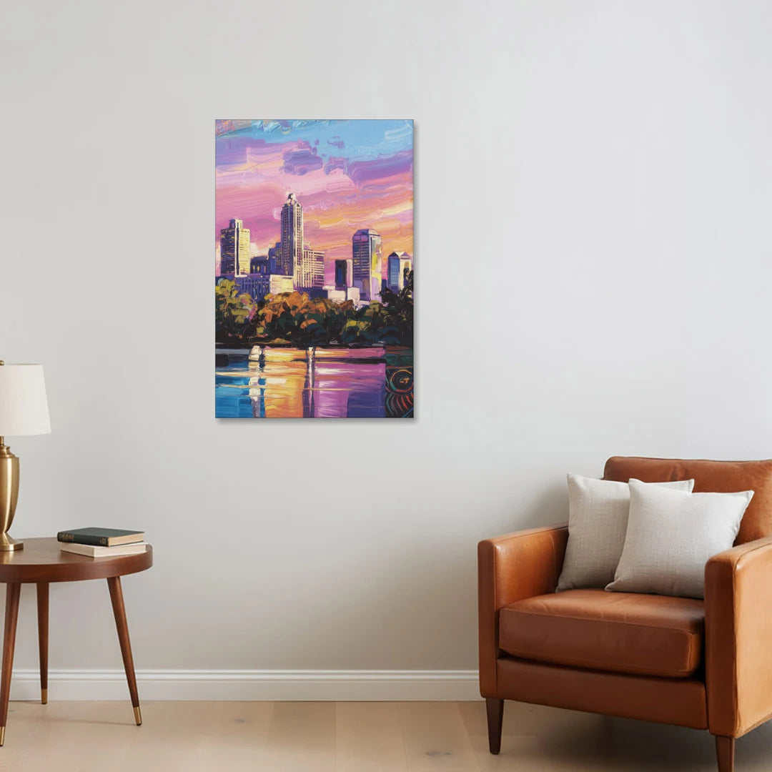 Austin East Side Murals - Canvas Wall Art - Sofa - 24x36