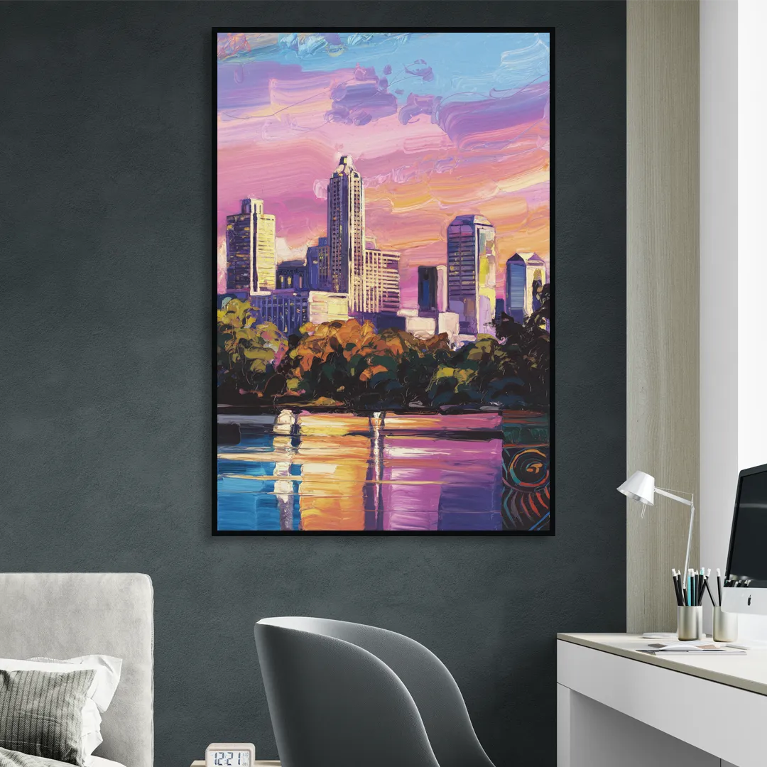 Austin East Side Murals Sitting Room - Black Canvas Wall Art