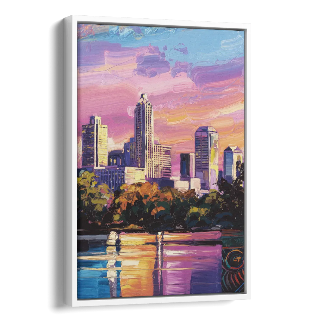 Austin East Side Murals Side - White Canvas Wall Art
