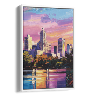 Austin East Side Murals Side - White Canvas Wall Art